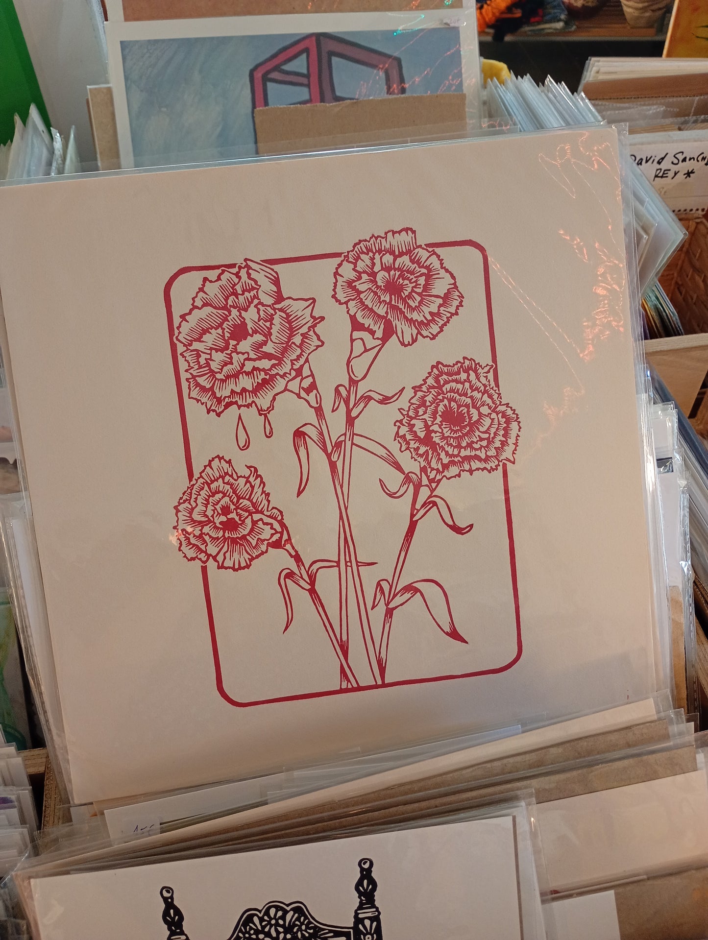 IRENE DORAVI - grabado claveles