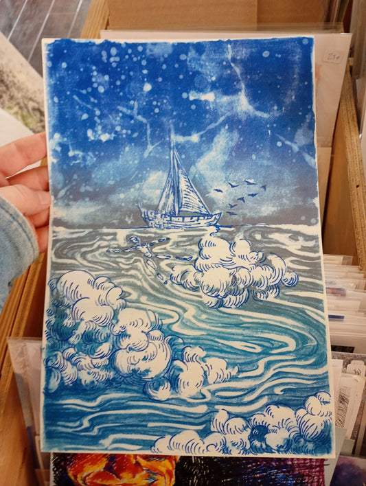 UN PUNTO EN EL TIEMPO - Print barquito cielo