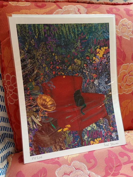 ROSÉ ILLANES - Print gatito negro sofá