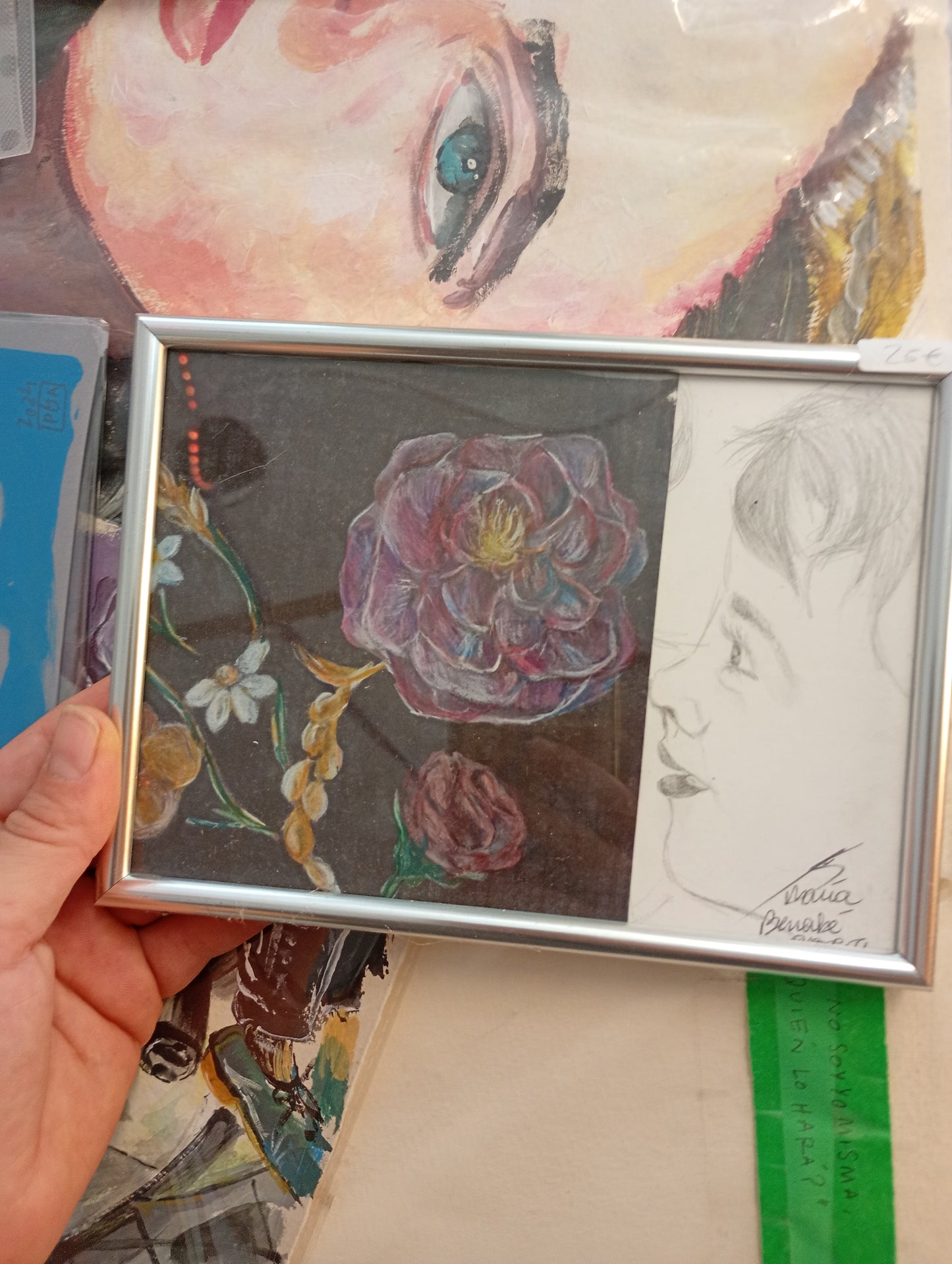 MARIA BERNABÉ - Original collage niña flor